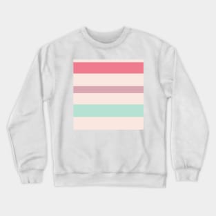 A remarkable shape of Faded Pink, Powder Blue, Misty Rose and Light Coral stripes. Crewneck Sweatshirt